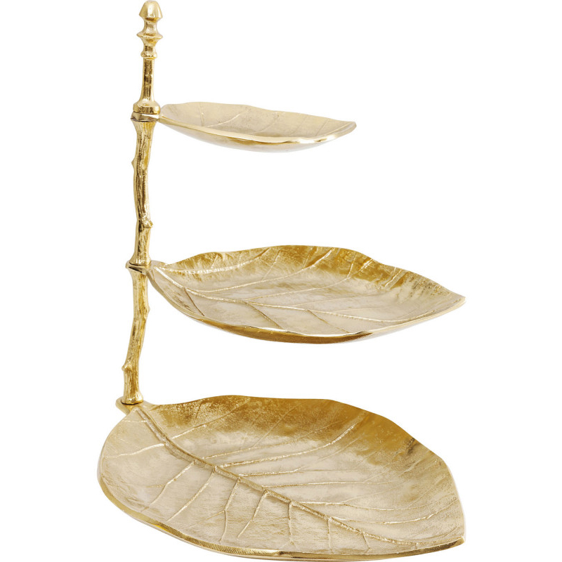 Блюдо трёхъярусное Golden Leaves Золотой Блюдо трёхъярусное Golden Leaves Золотой в Костроме | Loft Concept