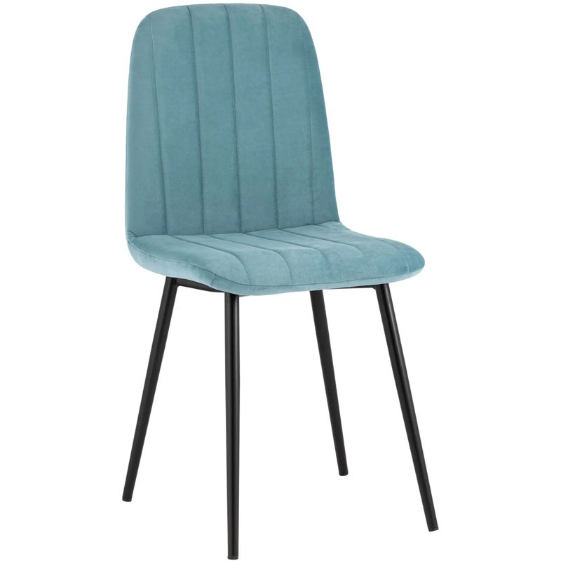 Стул Easy Chair Велюр Голубой цвет Голубой пастельный Черный Стул Easy Chair Велюр Голубой цвет Голубой пастельный Черный в Костроме | Loft Concept