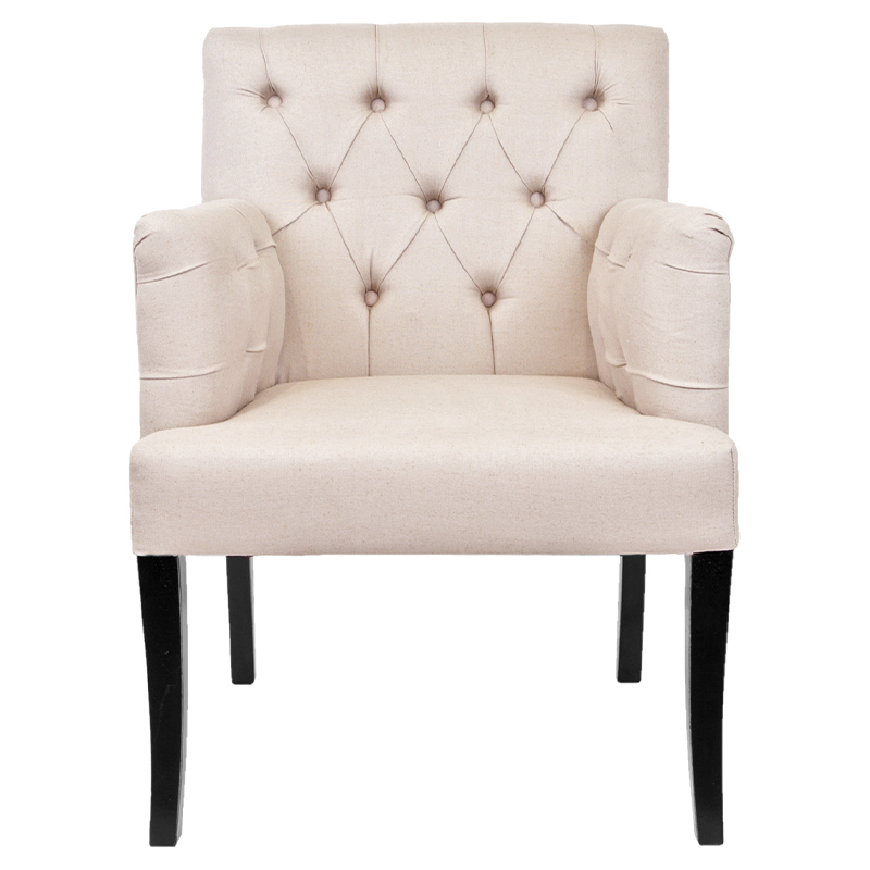 Кресло Addison Chic Armchair beige flax Бежевый Черный Кресло Addison Chic Armchair beige flax Бежевый Черный в Костроме | Loft Concept