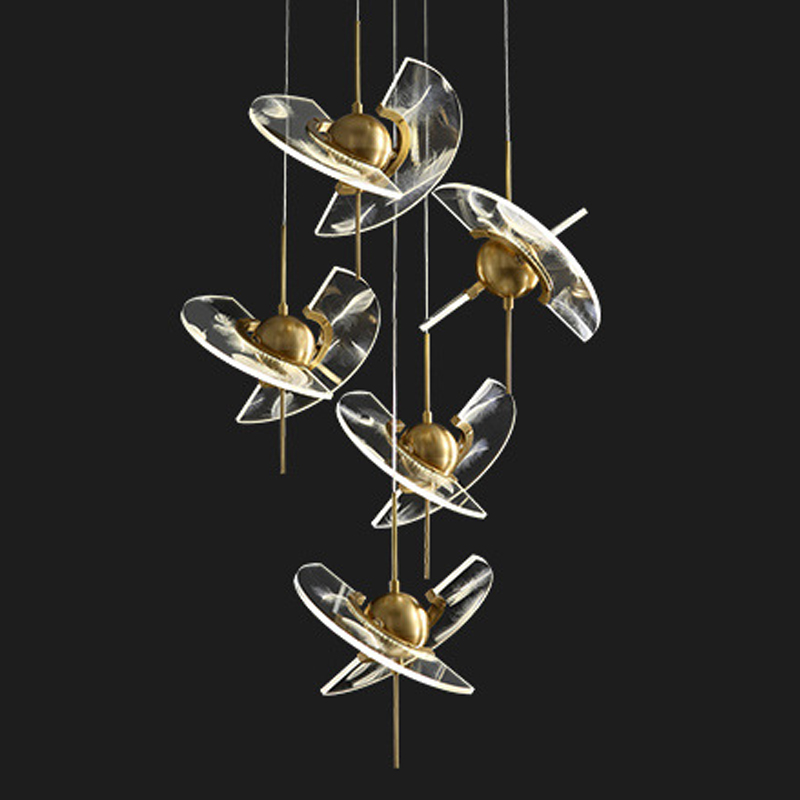 Люстра FLY Chandelier circle Латунь Прозрачный Люстра FLY Chandelier circle Латунь Прозрачный в Костроме | Loft Concept