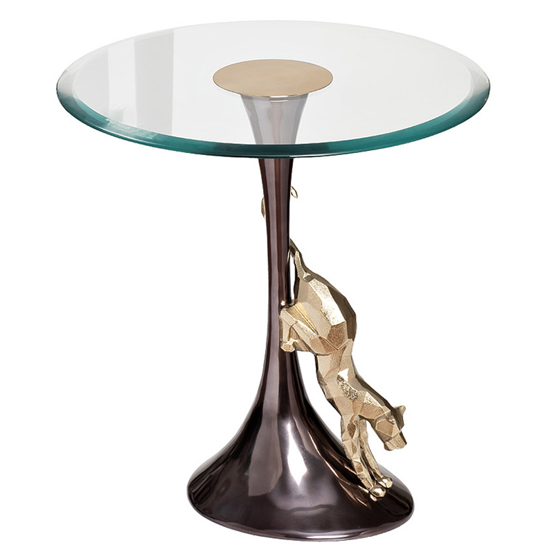 Приставной стол Jaguar Side Table Черный Золотой Приставной стол Jaguar Side Table Черный Золотой в Костроме | Loft Concept