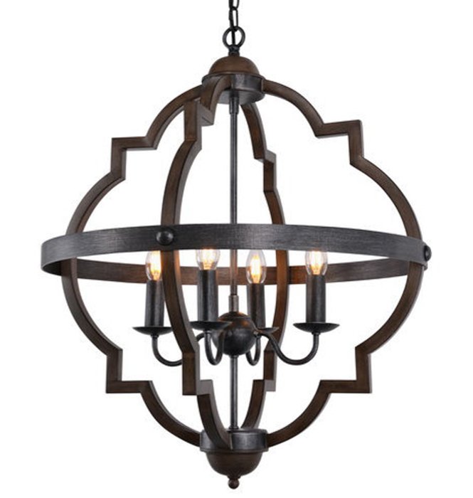 Люстра Lantern Foyer Round Коричневый Черный Люстра Lantern Foyer Round Коричневый Черный в Костроме | Loft Concept