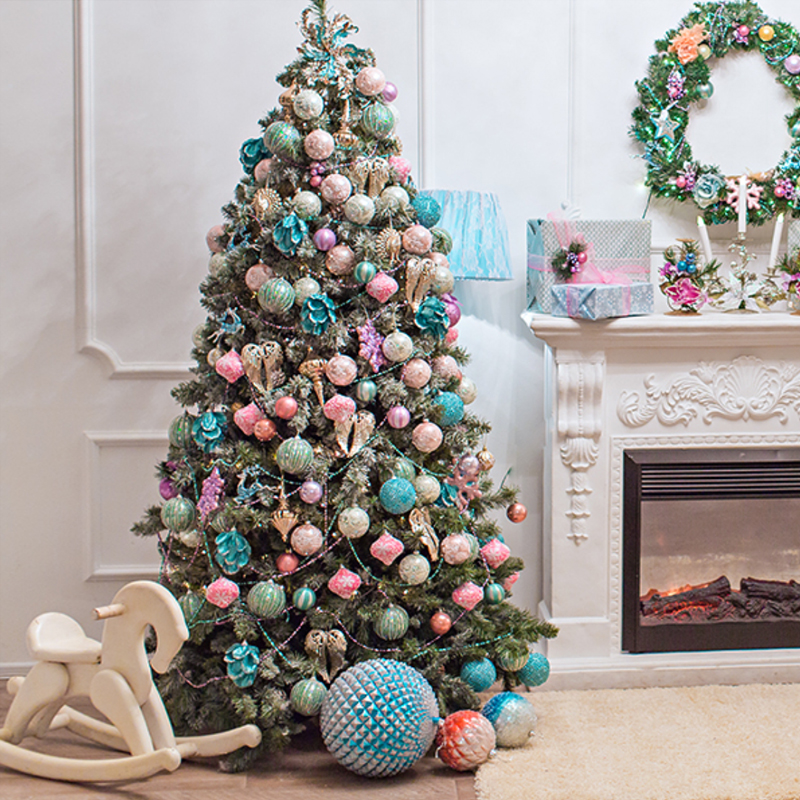 Дизайнерская Елка украшенная Розовым и Голубым декор Pink and Blue Decor Розовый Зеленый Голубой Дизайнерская Елка украшенная Розовым и Голубым декор Pink and Blue Decor Розовый Зеленый Голубой в Костроме | Loft Concept
