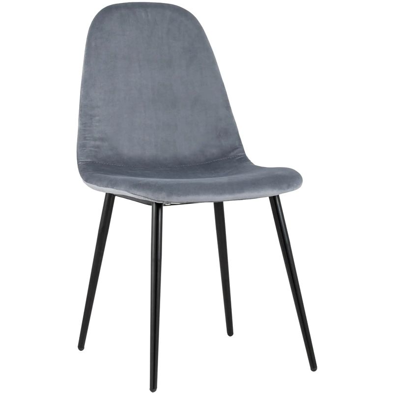 Стул Archie Chair Черные ножки Серый Велюр Серый Черный Стул Archie Chair Черные ножки Серый Велюр Серый Черный в Костроме | Loft Concept