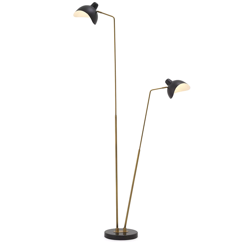 Торшер Eichholtz Floor Lamp Asta Double Черный Черный Мрамор Nero Латунь Торшер Eichholtz Floor Lamp Asta Double Черный Черный Мрамор Nero Латунь в Костроме | Loft Concept