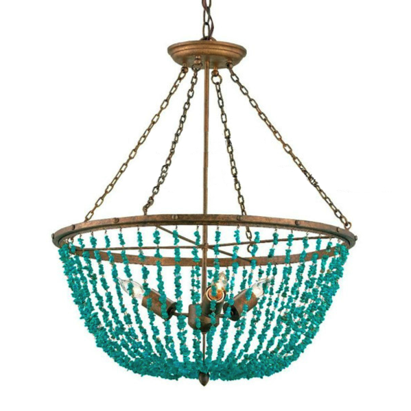 Люстра Turquoise Stone Chandelier Бирюзовый Люстра Turquoise Stone Chandelier Бирюзовый в Костроме | Loft Concept