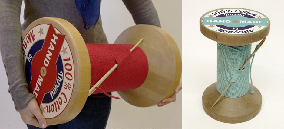 Дизайнерский табурет Thread Reel Wooden Stool - Loft-Concept в Костроме