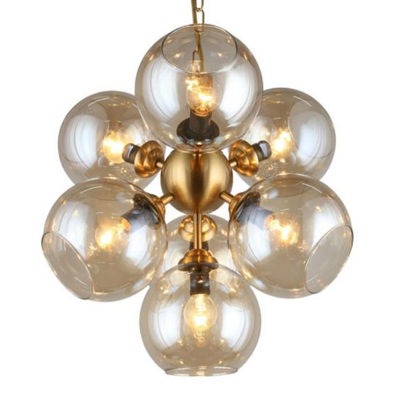 Люстра с дымчатым стеклом Bubble Glass Bronze Люстра с дымчатым стеклом Bubble Glass Bronze - Loft-Concept в Костроме