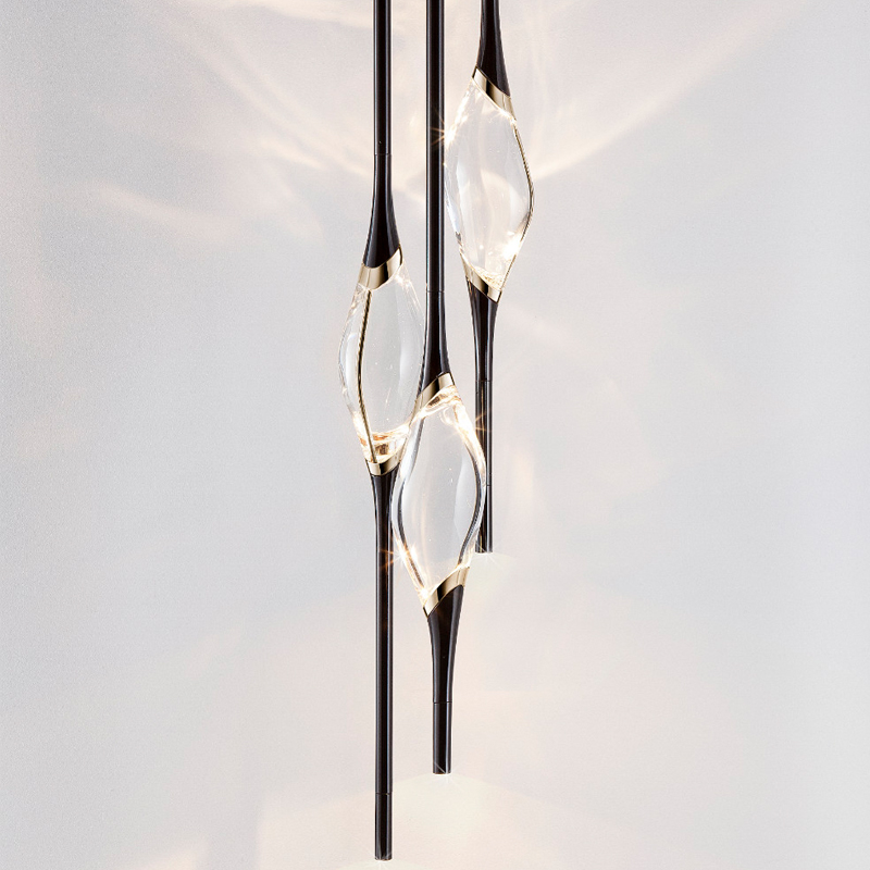 Подвесной светильник 12 Round Chandelier Black Черный Прозрачный Подвесной светильник 12 Round Chandelier Black Черный Прозрачный в Костроме | Loft Concept