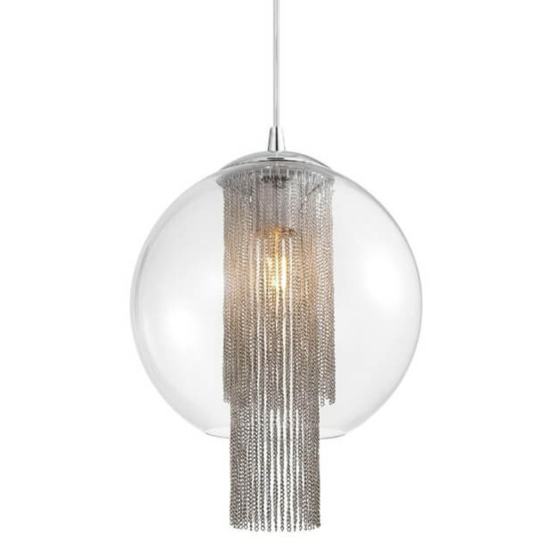 Подвесной светильник Cascade Chains Hanging lamp Прозрачное Стекло Хром Серебряный Подвесной светильник Cascade Chains Hanging lamp Прозрачное Стекло Хром Серебряный в Костроме | Loft Concept