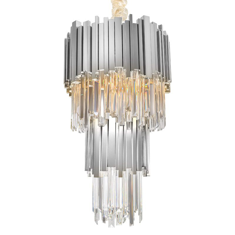 Люстра многоярусная Luxxu Modern Cascade Chandelier Silver Metal Glass 35 Прозрачное Стекло Серебряный Люстра многоярусная Luxxu Modern Cascade Chandelier Silver Metal Glass 35 Прозрачное Стекло Серебряный в Костроме | Loft Concept