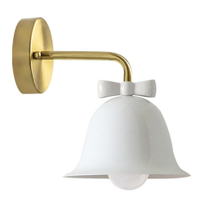 Бра Колокольчик Bell with Bow White Wall Lamp Белый Белый Красный Морская синь Золотой Бра Колокольчик Bell with Bow White Wall Lamp Белый Белый Красный Морская синь Золотой в Костроме | Loft Concept