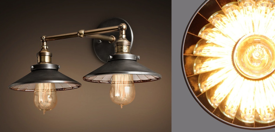 Бра Loft Cone 20th c.Factory filament Pendant Reflector Double Бра Loft Cone 20th c.Factory filament Pendant Reflector Double - Loft-Concept в Костроме