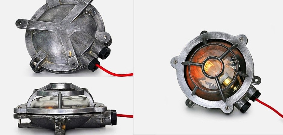 Настенная лампа Steampunk Cage Glass Edison Wall Lamp Round Настенная лампа Steampunk Cage Glass Edison Wall Lamp Round - Loft-Concept в Костроме
