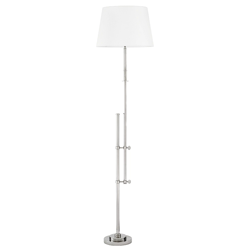 Торшер Eichholtz Floor Lamp Gordini Nickel Никель Белый Торшер Eichholtz Floor Lamp Gordini Nickel Никель Белый в Костроме | Loft Concept
