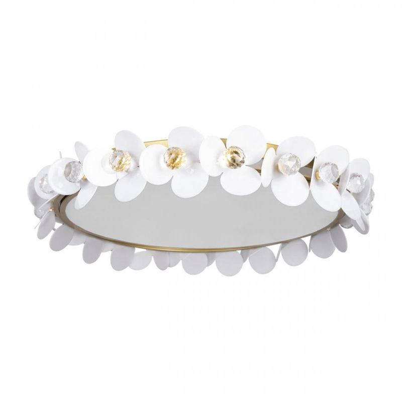 Потолочный светильник Белые Цветы White Flowers Ceiling lamp D 57 Белый Золотой Потолочный светильник Белые Цветы White Flowers Ceiling lamp D 57 Белый Золотой в Костроме | Loft Concept