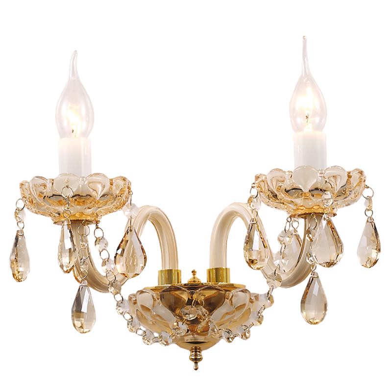 Бра Marcelon Sconce Double Глянцевое золото Золотой Шампань Бра Marcelon Sconce Double Глянцевое золото Золотой Шампань в Костроме | Loft Concept