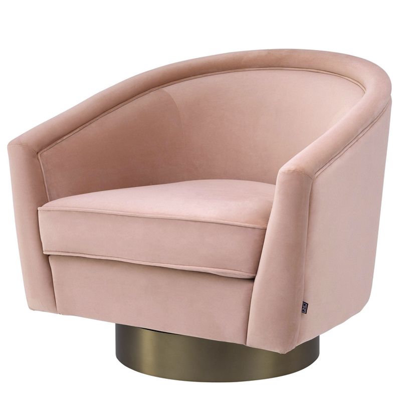 Кресло Eichholtz Swivel Chair Catene nude Розовый пастельный матовое золото Кресло Eichholtz Swivel Chair Catene nude Розовый пастельный матовое золото в Костроме | Loft Concept