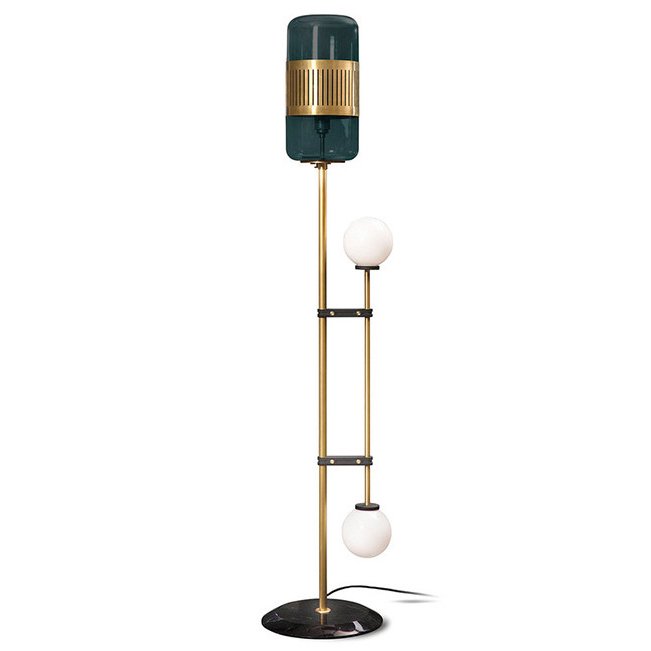 Торшер Lizak Floor Lamp Изумрудный Латунь Белый Торшер Lizak Floor Lamp Изумрудный Латунь Белый в Костроме | Loft Concept
