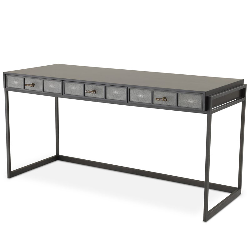 Рабочий стол Eichholtz Desk Paco Серый Черный Латунь Античная полированная Рабочий стол Eichholtz Desk Paco Серый Черный Латунь Античная полированная в Костроме | Loft Concept
