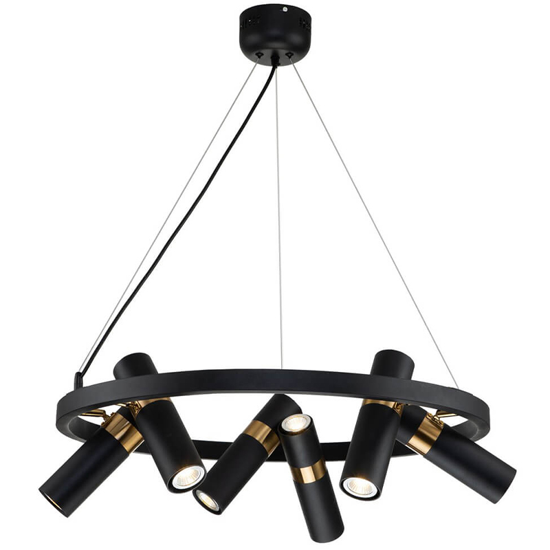 Люстра Rickon Chandelier Spot 12 Черный Золотой в Костроме | Loft Concept 