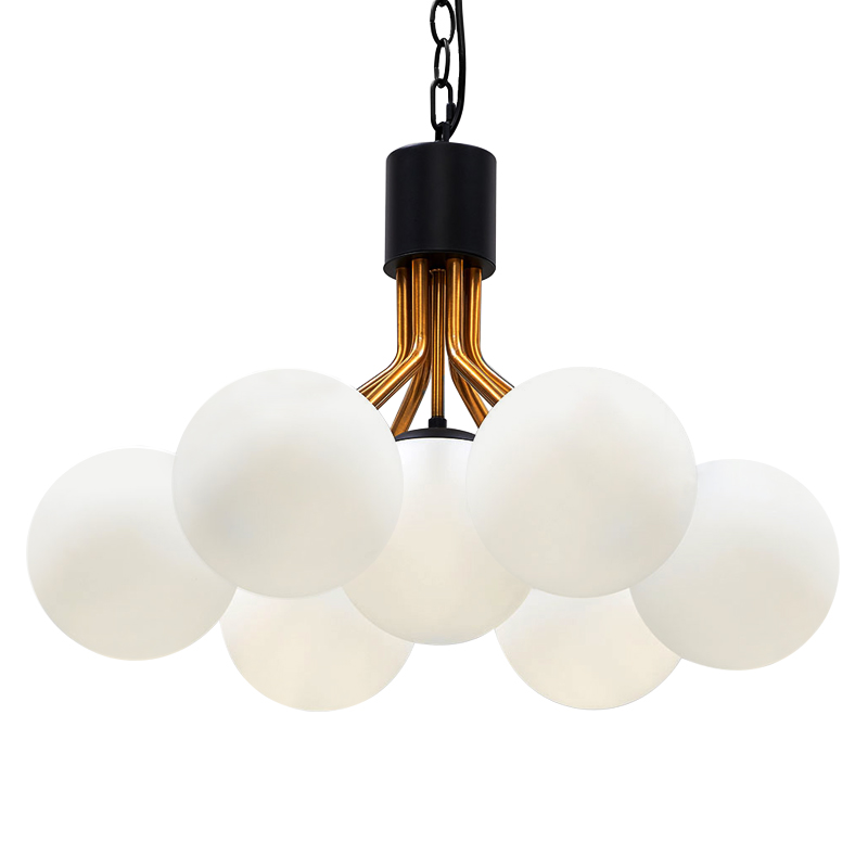 Люстра Berries Chandelier White Balloons Bronze Black 7 Белый Бронза Черный Люстра Berries Chandelier White Balloons Bronze Black 7 Белый Бронза Черный в Костроме | Loft Concept