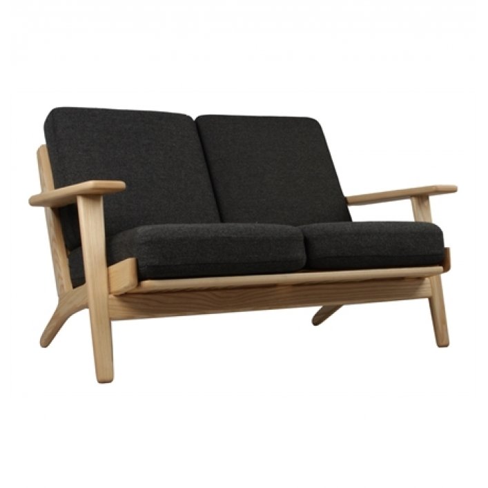 Диван Plank 2 Seats Черный Коричневый Диван Plank 2 Seats Черный Коричневый в Костроме | Loft Concept
