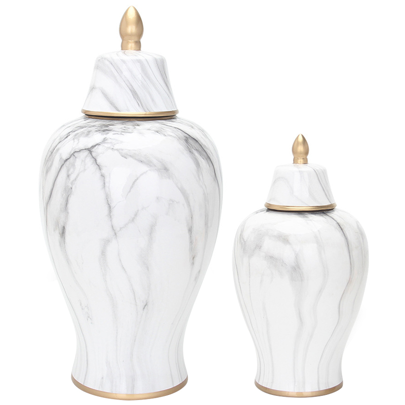 Ваза с крышкой White Marble Gold Vase Белый Мрамор Bianco Белый Серый Золотой Ваза с крышкой White Marble Gold Vase Белый Мрамор Bianco Белый Серый Золотой в Костроме | Loft Concept