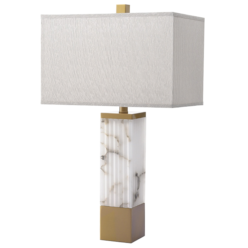 Настольная лампа Blanchefleur Marble Table Lamp Белый Мрамор Bianco Серый Латунь Настольная лампа Blanchefleur Marble Table Lamp Белый Мрамор Bianco Серый Латунь в Костроме | Loft Concept