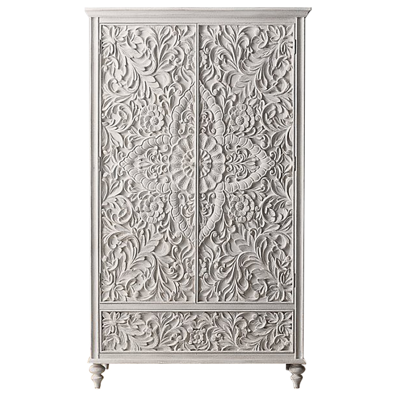 Шкаф Indian Antique White Furniture Cabinet белый Белый Шкаф Indian Antique White Furniture Cabinet белый Белый в Костроме | Loft Concept