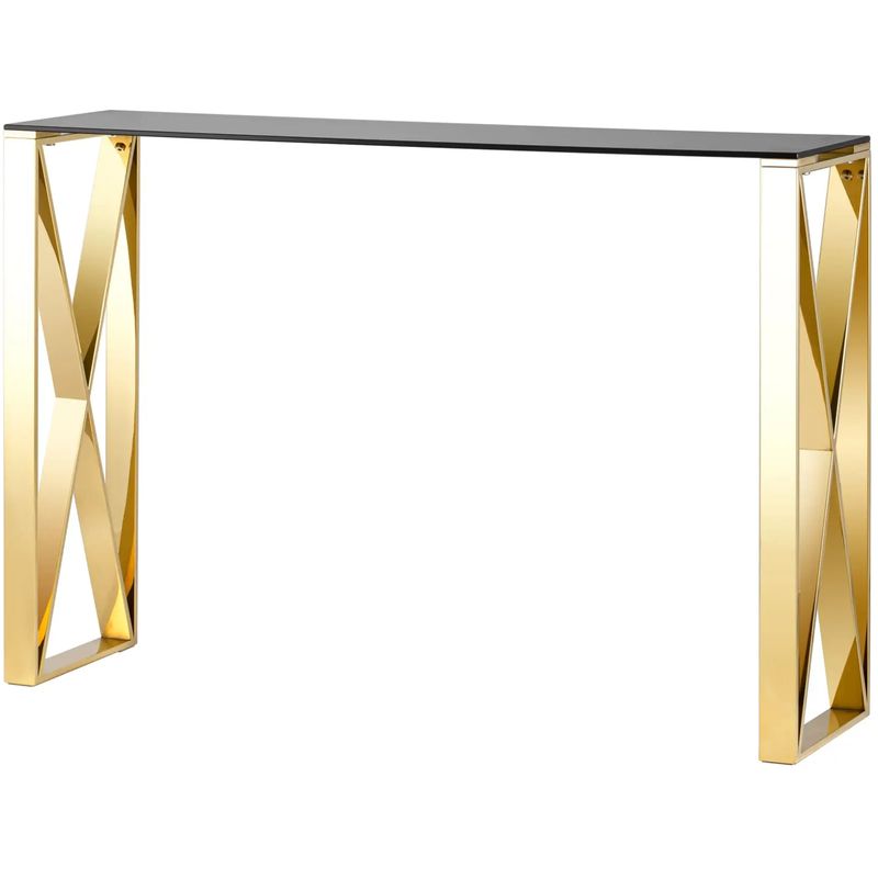 Консоль Lannes Collection Gold Золотой Стекло Смок Консоль Lannes Collection Gold Золотой Стекло Смок в Костроме | Loft Concept