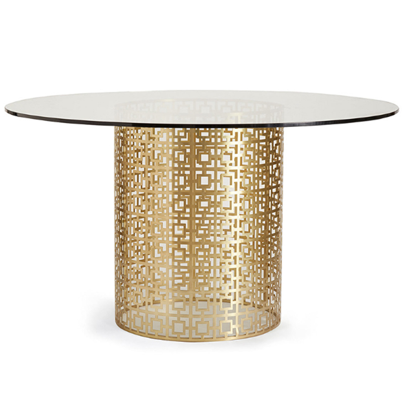 Обеденный стол Jonathan Adler Nixon Dining Table столешница Стекло Золотой Прозрачный Обеденный стол Jonathan Adler Nixon Dining Table столешница Стекло Золотой Прозрачный в Костроме | Loft Concept