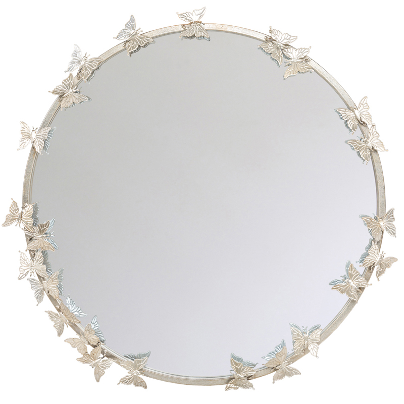 Зеркало Butterflies Circle Silver Mirror Зеркало Butterflies Circle Silver Mirror в Костроме | Loft Concept