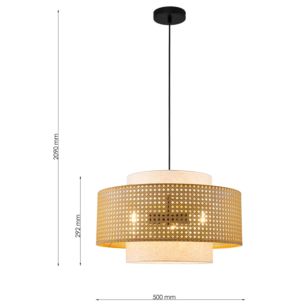 Подвесной светильник с декоративным поясом из плетеного бамбука Biuloggicu в Костроме