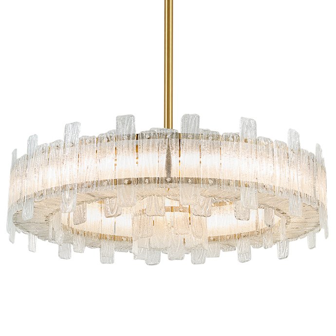 Люстра Circle Cogs Frosty Glass Золотой Белый Люстра Circle Cogs Frosty Glass Золотой Белый в Костроме | Loft Concept