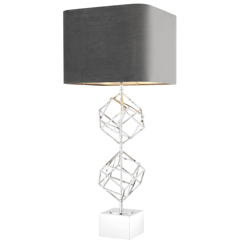 Настольная лампа Eichholtz Table Lamp Matrix Nickel Никель Серый в Костроме | Loft Concept 