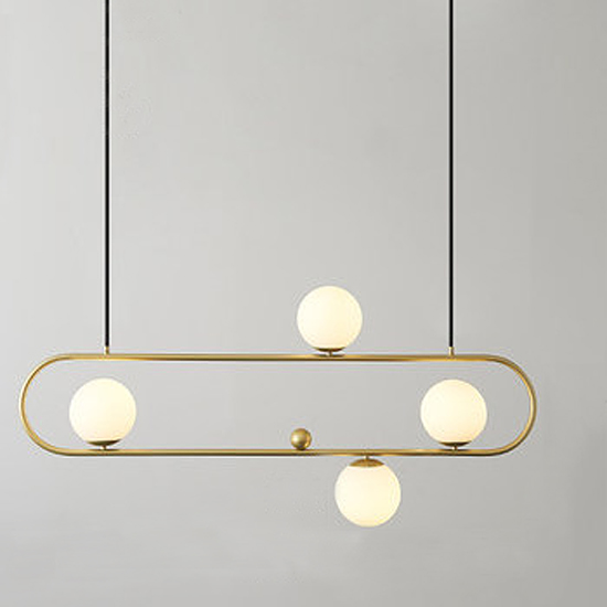 Люстра Horizontal Balls Balance Brass 4 Латунь Белый Люстра Horizontal Balls Balance Brass 4 Латунь Белый в Костроме | Loft Concept