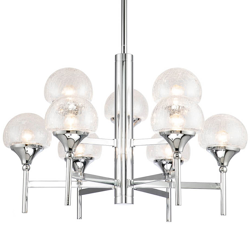 Люстра Lluis Chandelier 9 Хром Прозрачный Люстра Lluis Chandelier 9 Хром Прозрачный в Костроме | Loft Concept