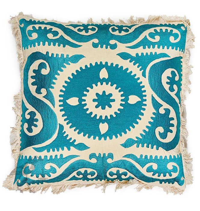 Подушка Turquoise Ornament Бирюзовый Белый Подушка Turquoise Ornament Бирюзовый Белый в Костроме | Loft Concept