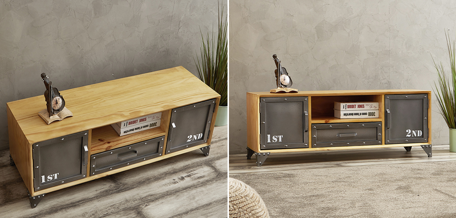 ТВ-тумба Loft Metal and Wood Double - Loft-Concept в Костроме