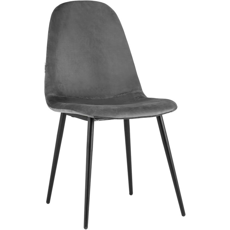 Стул Archie Chair Черные ножки Темно-Серый Велюр Серый Черный Стул Archie Chair Черные ножки Темно-Серый Велюр Серый Черный в Костроме | Loft Concept