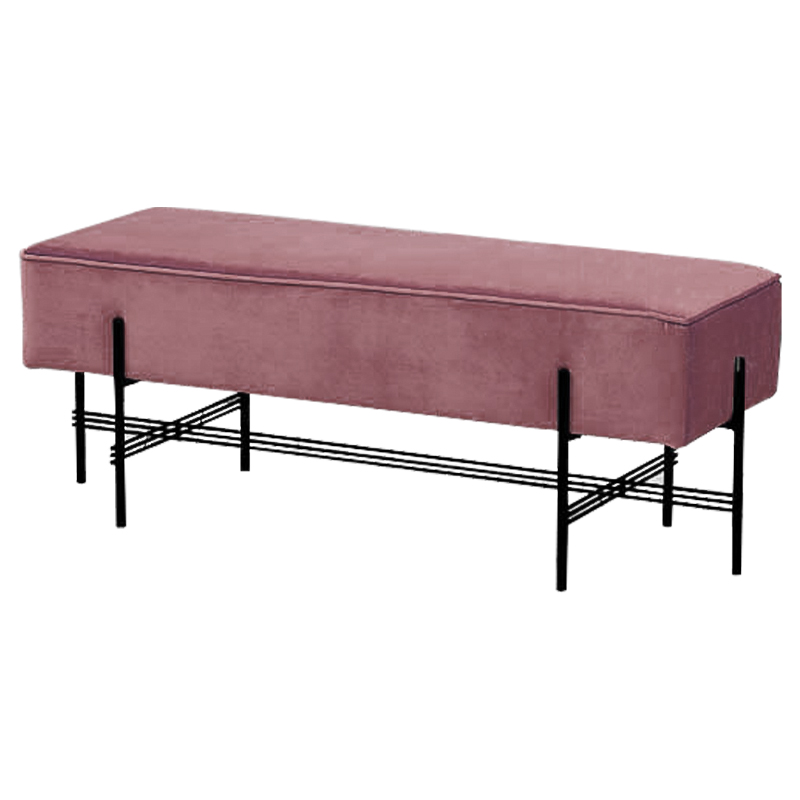 Банкетка розовая велюровая Sanjay Velour Banquet Pink Дымчатая Роза Черный Банкетка розовая велюровая Sanjay Velour Banquet Pink Дымчатая Роза Черный в Костроме | Loft Concept