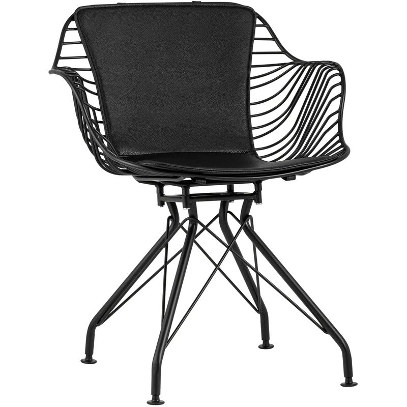 Стул Bertoia с подлокотником Chair Black metal Черный Стул Bertoia с подлокотником Chair Black metal Черный в Костроме | Loft Concept