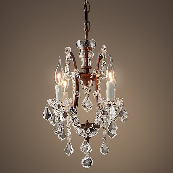 Люстра 19TH C. ROCOCO IRON & CLEAR CRYSTAL 4 Прозрачное Стекло Бурая ржавчина Люстра 19TH C. ROCOCO IRON & CLEAR CRYSTAL 4 Прозрачное Стекло Бурая ржавчина в Костроме | Loft Concept