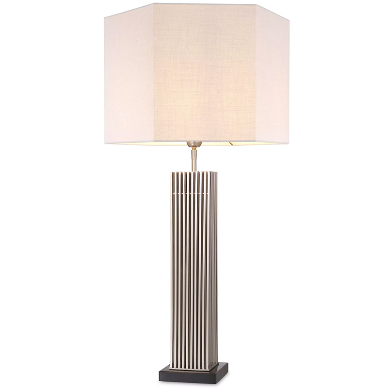 Настольная лампа Eichholtz Table Lamp Viggo Nickel Белый Никель Черный Мрамор Nero Настольная лампа Eichholtz Table Lamp Viggo Nickel Белый Никель Черный Мрамор Nero в Костроме | Loft Concept