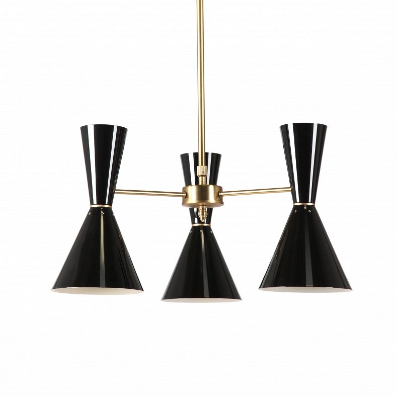Люстра CAIRO Chandelier 3 Arm black Черный Латунь Люстра CAIRO Chandelier 3 Arm black Черный Латунь в Костроме | Loft Concept