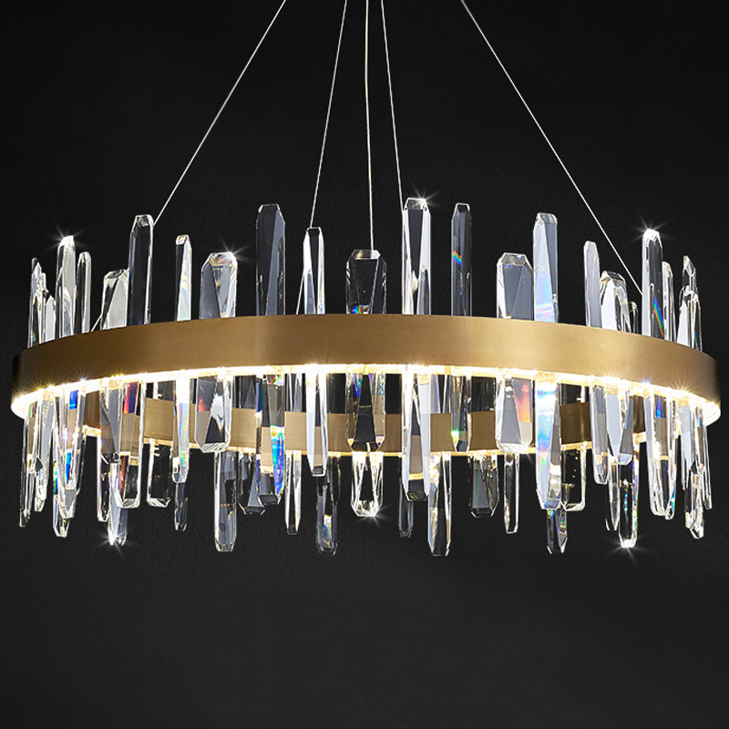 Люстра Gertrudis Chandelier circle Латунь Прозрачный Люстра Gertrudis Chandelier circle Латунь Прозрачный в Костроме | Loft Concept