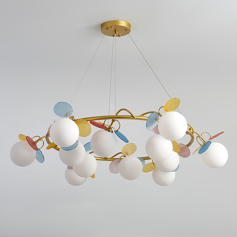 Люстра MATISSE Chandelier glass Золотой Белый Мульти Люстра MATISSE Chandelier glass Золотой Белый Мульти в Костроме | Loft Concept
