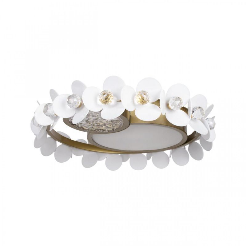 Потолочный светильник Белые Цветы White Flowers Ceiling lamp D 46 Белый Золотой Потолочный светильник Белые Цветы White Flowers Ceiling lamp D 46 Белый Золотой в Костроме | Loft Concept