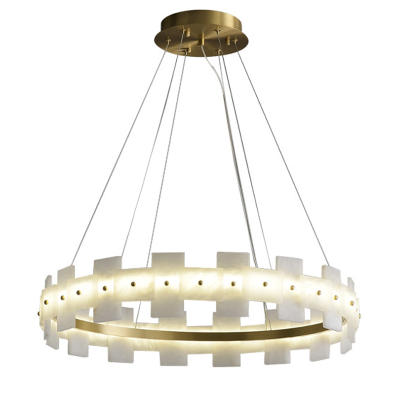 Дизайнерская светодиодная люстра с пластинами из натурального мрамора Marble Plates Chandelier Золотой Белый Мрамор Bianco Дизайнерская светодиодная люстра с пластинами из натурального мрамора Marble Plates Chandelier Золотой Белый Мрамор Bianco в Костроме | Loft Concept